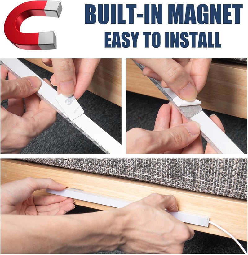 DWEPTU USB Powered Under Cabinet Lighting, 12" Tool-Free Mount Dimmable LED Strip for Pantry & Workspace - Image 4